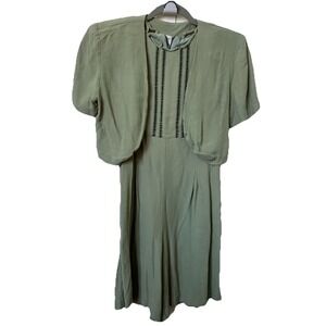 Vintage Joseph Ribkoff Vintage Sage Green Romper and Bolero Jacket Set Size 8